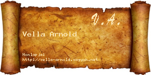 Vella Arnold névjegykártya